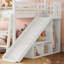 Lit superposé double au-dessus de double avec glissade, échelle, tablettes de rangement et garde-robe, lit superposé pour enfants en bois massif-134482843