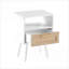 Table basse en rotin blanc avec tiroirs de rangement en bois massif pour le salon, capacité robuste de 120 lb-514107750