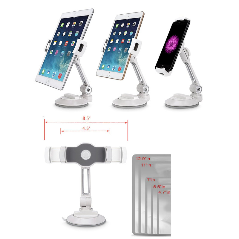 Système de fixation universel à aspiration réglable pour iPad SH-SPA SA-204A, Blanc