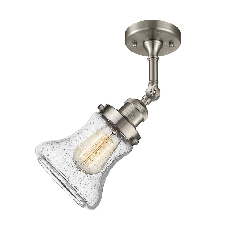 Applique murale à bras 1 lumière Edda, Nickel satiné brossé, Grainé