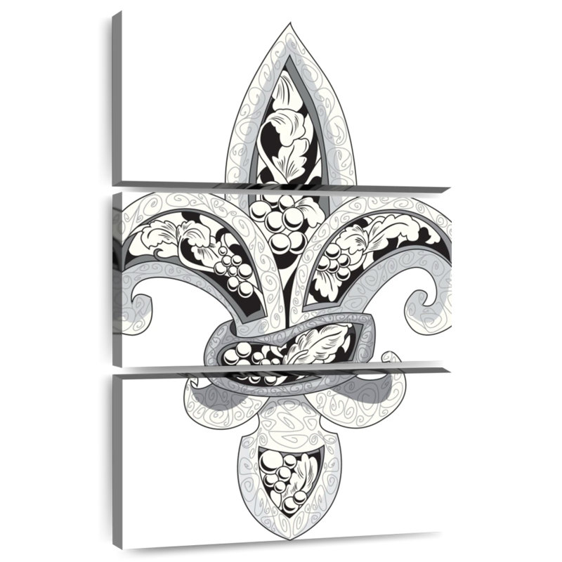 Fleur de lys ornée Kerner, H 32 po x l 20 po