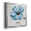 Bleu floral - peinture sur toile encadrée-443362305-443362311