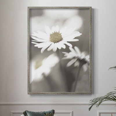 Impression encadrée «Daisy I» stylisée - bois massif