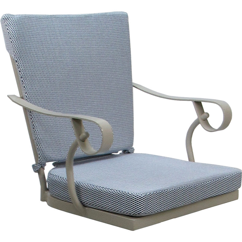 Tabouret de bar extérieur / intérieur 30 po avec accoudoirs, Bleu, Beige