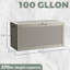 PawsomePad 100 gallons Boîte de rangement extérieure, contenant de terrasse en résine imperméable avec couvercle verrouillable, organisateur de patio pour coussins et outils de jardin, gris-130917209