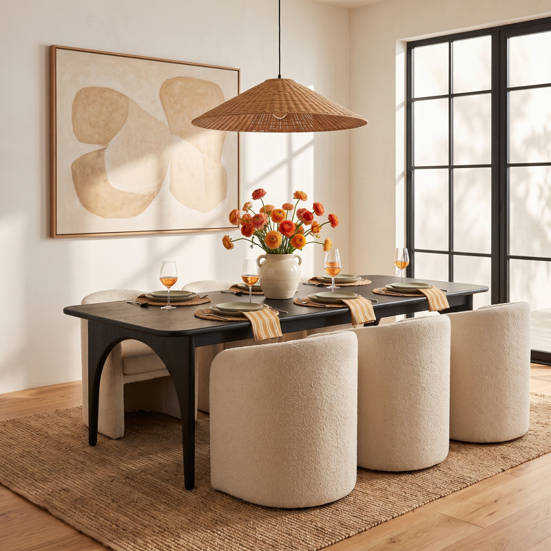 Umbria Rectangular Dining Table, Charcoal