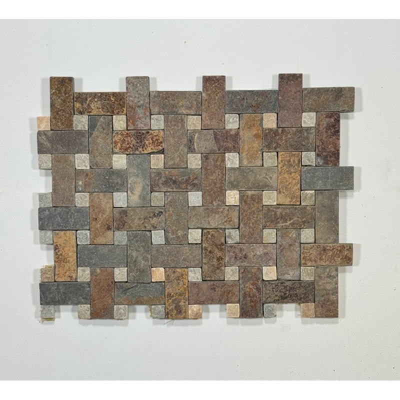 Tissage de panier abricot Madrid / pois quartzite