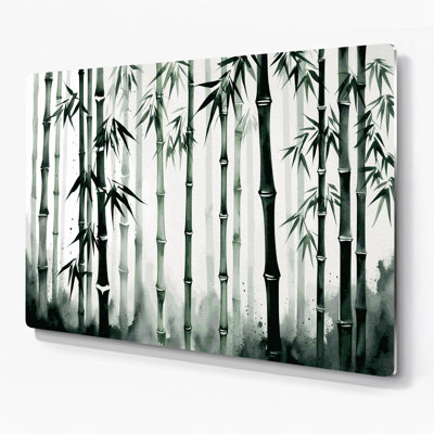 Botanical Bamboo Green Metal Wall Art