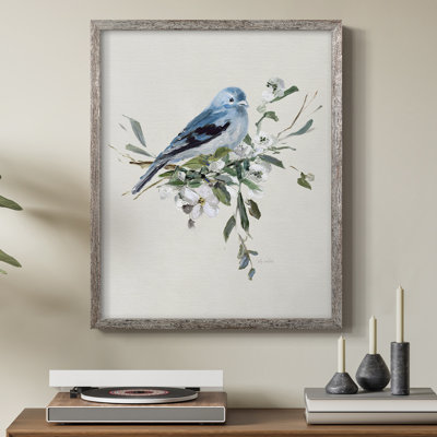 «Bluebird Happy I», reproduction encadrée - bois massif