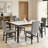 5-Piece Dininng Room Table Set with 4 Uphosltered Dining Chairs, Faux Marble Table Top and Robust Metal Frame Dining Table Set of 5, Space-Saving Design Dinette Set for Home Furniture Kitchen Restaurant-924555525-912154674