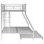 Lit simple sur lit double avec structure en acier robuste, lit superposé avec lit gigogne simple, échelles à deux côtés-1372671589