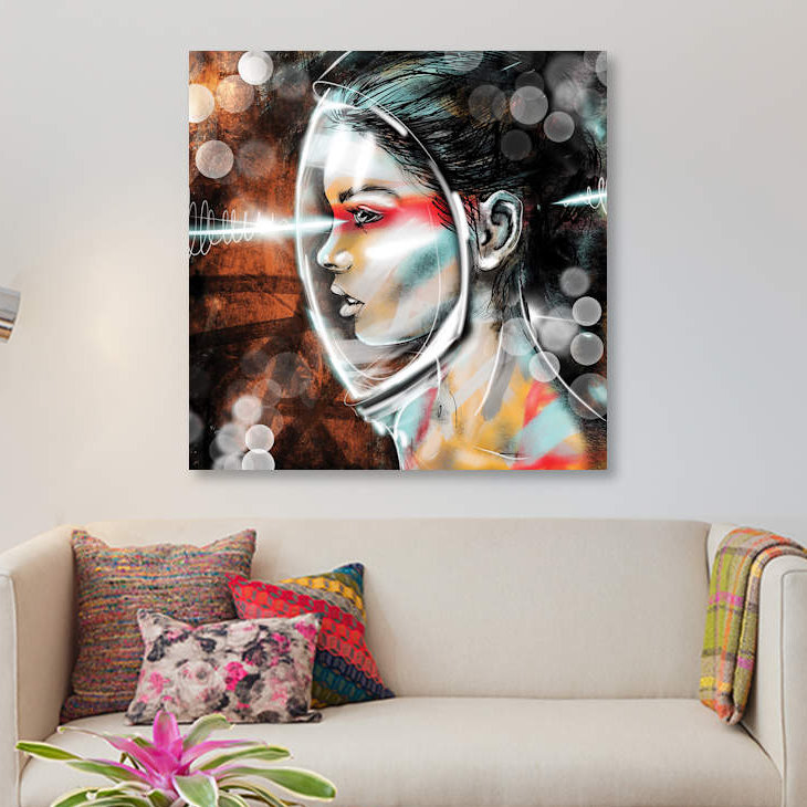 « repiquement pique iv », impression sur toile, H 12 po x l 12 po x P 0,75 po, Toile tendue, Pas de tapis