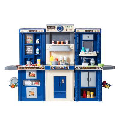 Grand ensemble de cuisine pour tout-petits 3-en-1 avec lumières et sons - 74 pièces pour enfants
