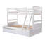 Lit simple superposé au dessus d'un lit double avec rangement - Blanc