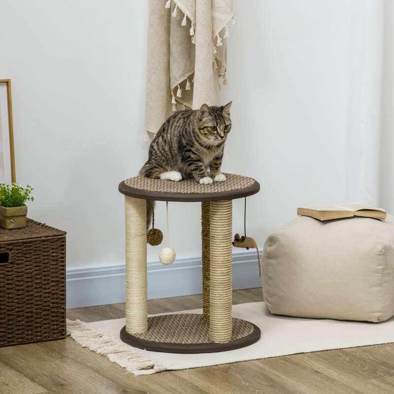 Cordalia 17" Cat Tree, Kitty Activity Centre with Hanging Toys, Cat Climbing Toy, Cat Tower with Jute