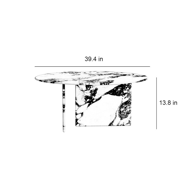 Table basse Minimalist, H 13,8 po x L 39,4 po x l 39,4 po, Noir, noir, noir, noir