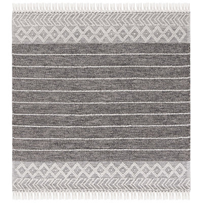 Tapis noir / ivoire tissé à la main Tenafly