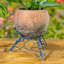 Ensemble de 2 pots à fleurs en céramique avec trépieds en métal-132127368