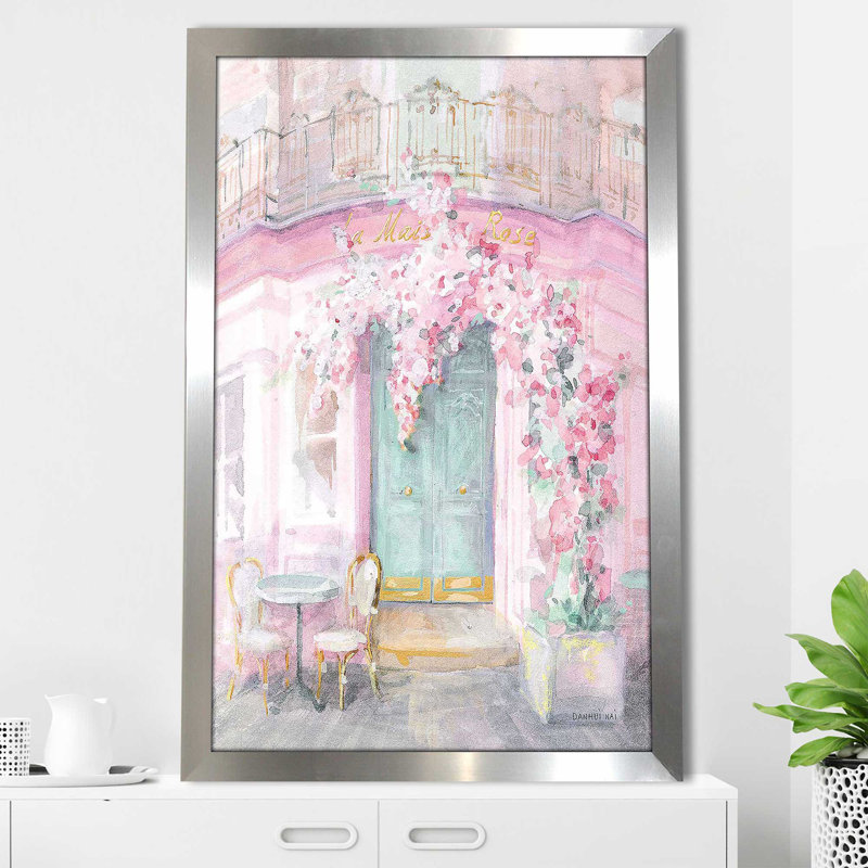 Pastel Paris IV par Danhui Nai - Peinture, Encadrement argenté, H 27,5 po x l 21,5 po x P 0,75 po