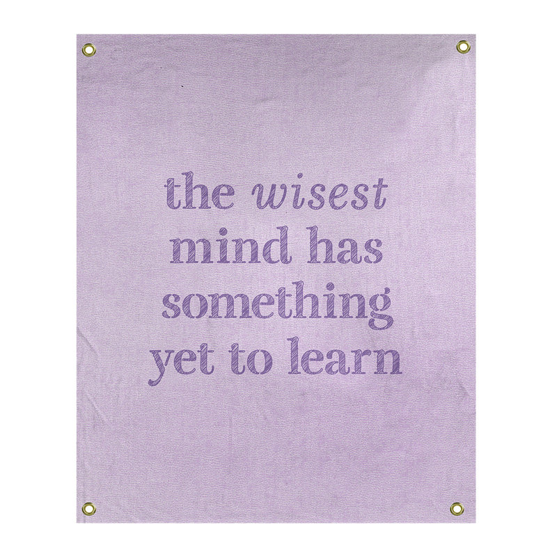 Tapisserie citation manuscrite en polyester, H 80 po x l 59 po, Mauve