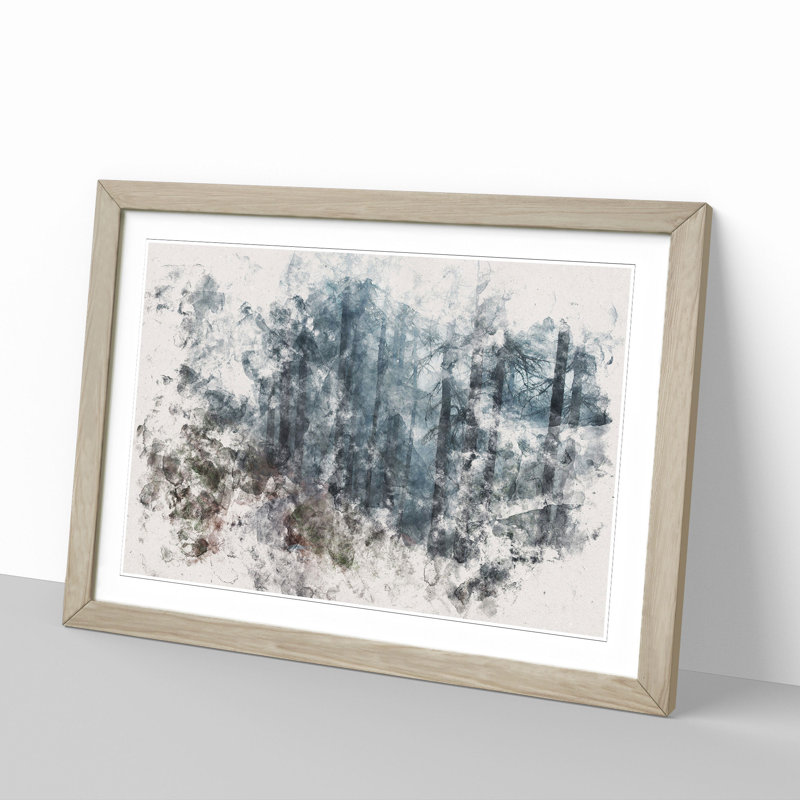 Forest Pathway - Picture Frame Painting, 36cm H x 48cm W x 2cm D, Oak
