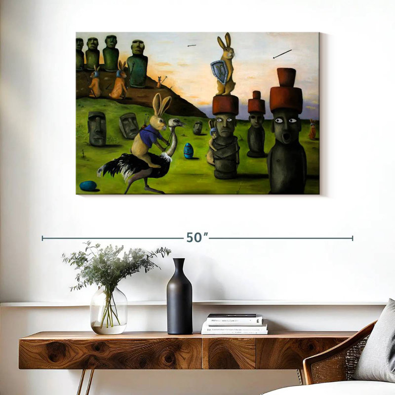 Battle Over Easter Island, 26" H x 39" W