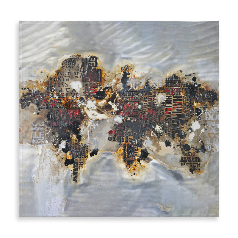 Modern Brown World Map Tablecloth | Indoor/Outdoor Home Decor
