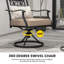 Heavy-Duty Metal 360° Swivel Patio Dining Chairs With Khaki Cushions