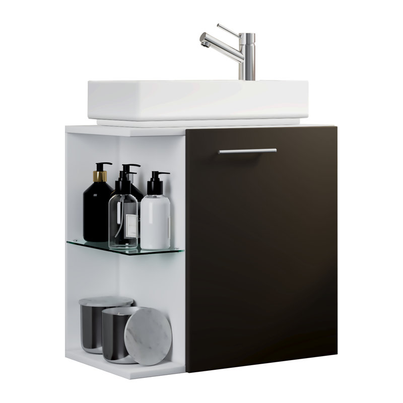 Raminta Bathroom Furniture Suite, White/Black