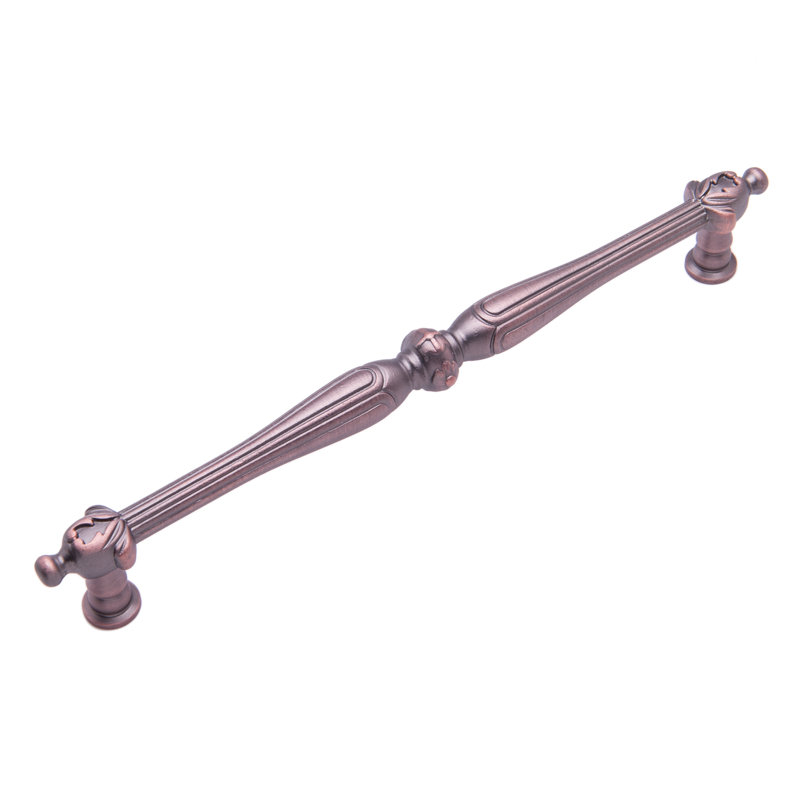 8" Distressed Copper Ornate Bar Pull with Mounting Hardware