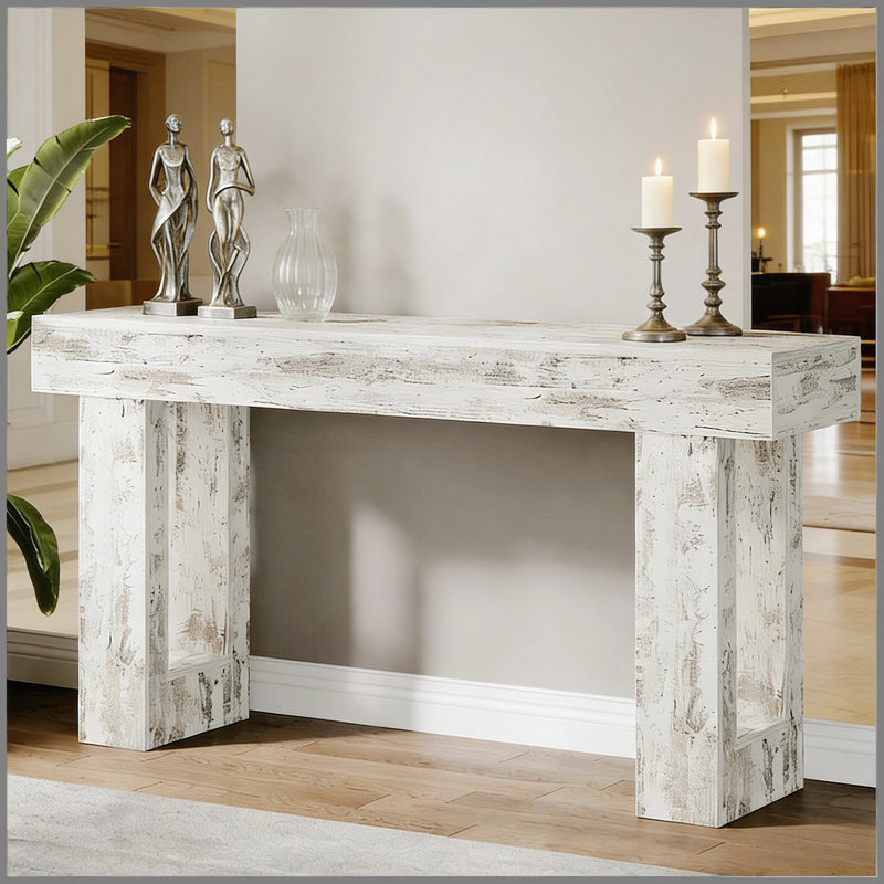 Country-Style Wooden Sofa Table With Rustic Charm, Durable Engineered Wood, And Versatile Use For Home Decor.