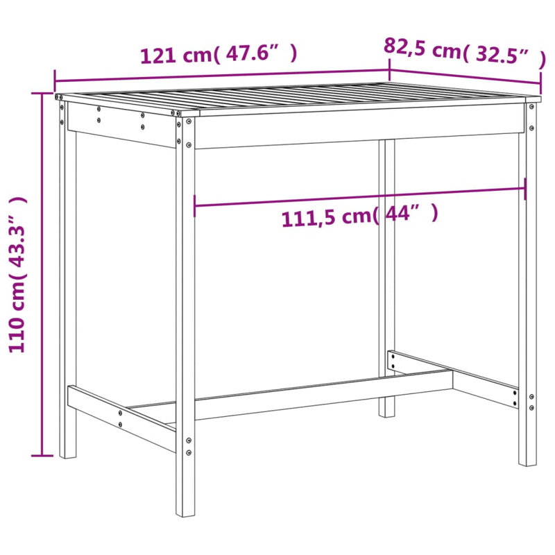 Avital Brayden Studio Bar Set with Wood Frame and Solid Wood Outer Material, Brown