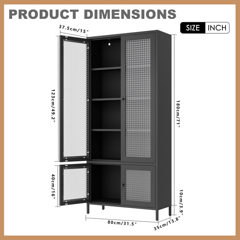 Grande vitrine de rangement en métal