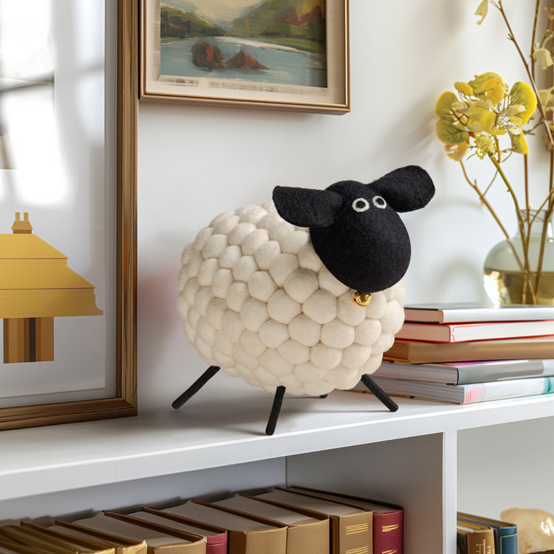 Figurine MODWOOL, H 9 po x l 7 po x P 10,5 po, Blanc