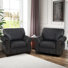 Ensemble de 2 fauteuils en tissu l 42 po avec pieds en bois massif