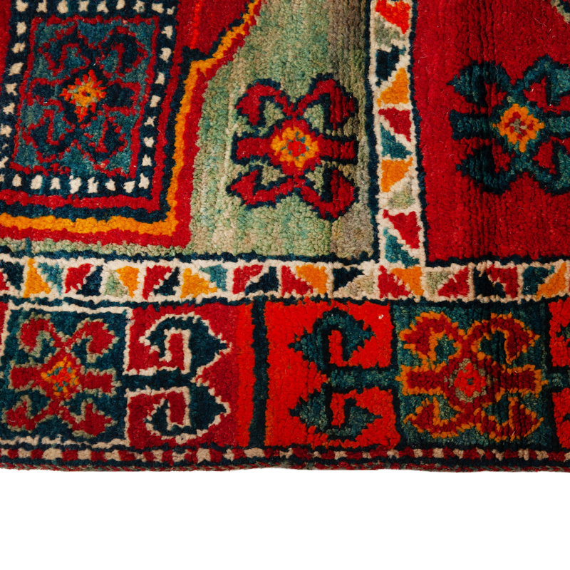 Red Vintage Traditional Wool Runner - 3'5"" x 18'4""