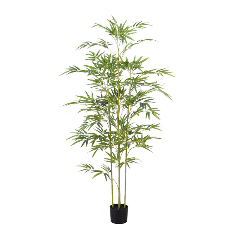 Artificial Bamboo Tree, Artificial Trees In Pot With Lifelike Trunk And Silk Leaves