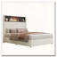 Structure de lit double capitonnée en velours avec port USB et veilleuse-1492639896