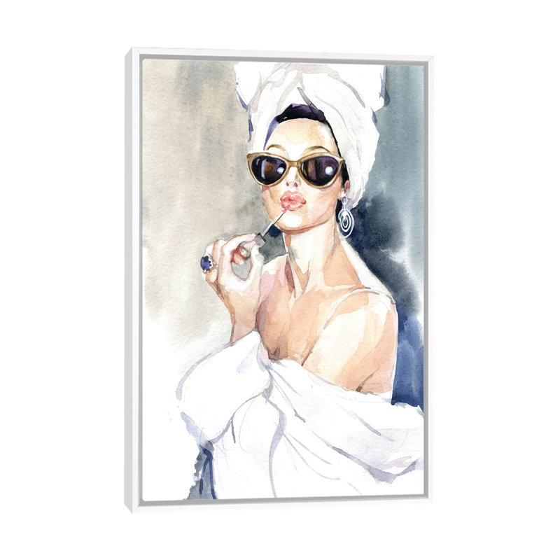Avant le miroir de Marina Ignatova - reproduction d'art, H 26 po x l 18 po x 1,5 po, Toile blanche encadrée, Pas de tapis