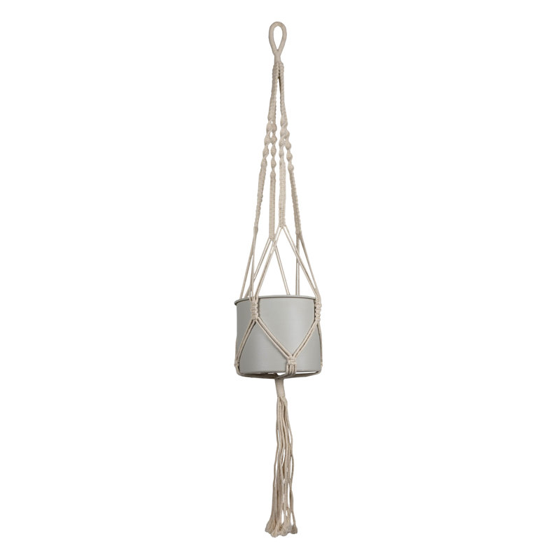 Pot à fleurs suspendu cylindrique en métal