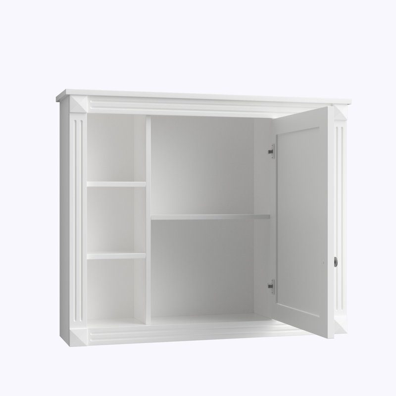 Armoire de rangement murale pour salle de bain, armoire de salle de bain moderne avec miroir, Blanc