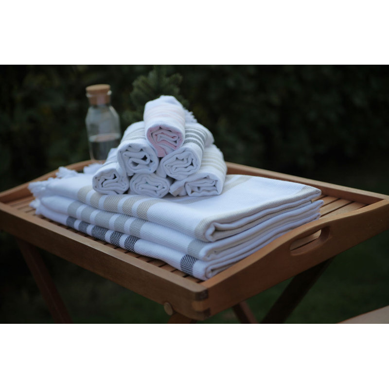 Ensemble de serviettes en coton turc 2 pièces Ruthar, Noir