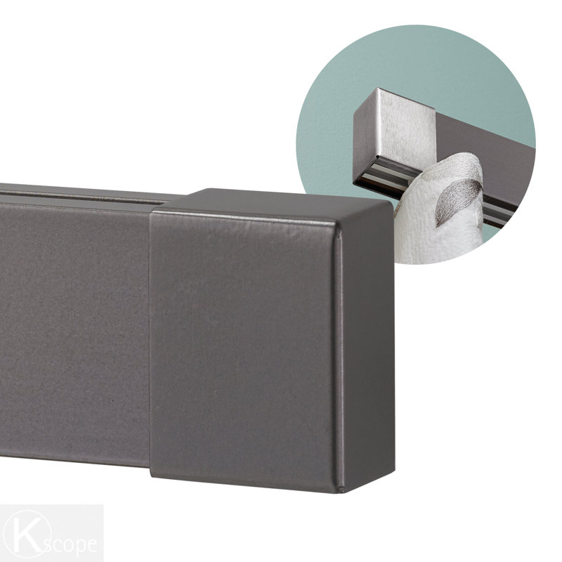 Tringle à rideaux simple décorative en aluminium à traverse Cardwell, Argent antique, 84 po