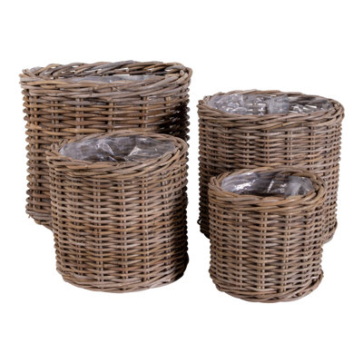 4-tlg. Korb-Set aus Korbgeflecht