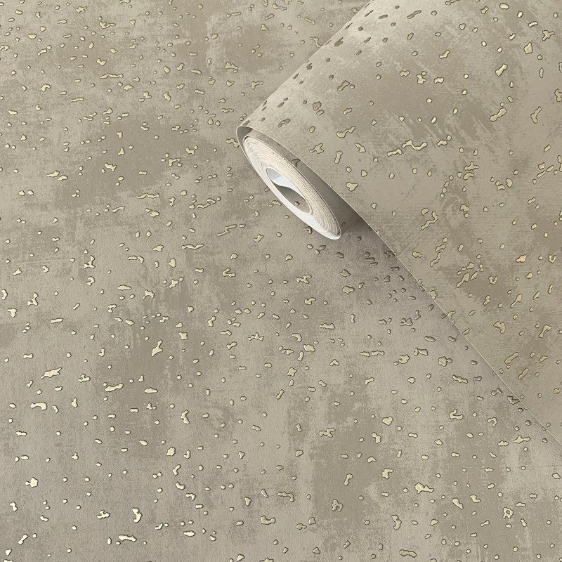 Lustre Collection Metallic Embossed Abstract Spot 10.05m x 53cm Wallpaper Roll, Brown