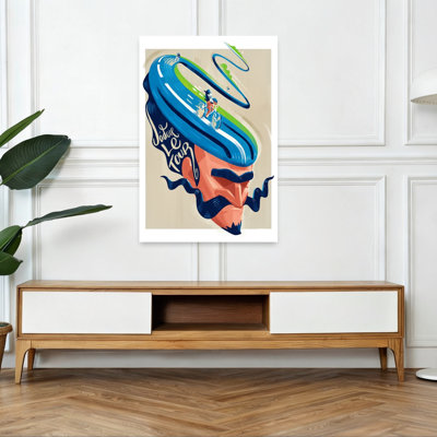 «J'Adore Le Tour Cyclist Abstract Mountain Architecture», reproduction d'art murale