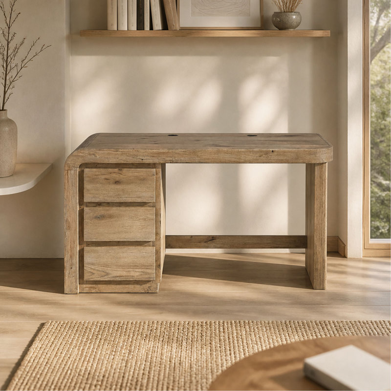Bureau de direction en chêne English Knotty Junior