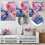 Encre rose et mauve, fleurs I - encre liquide, art mural abstrait en métal-1029154374