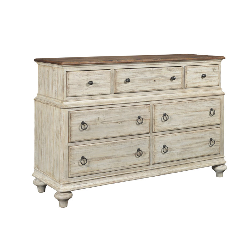 Commode double en bois massif l 7 po Gullette