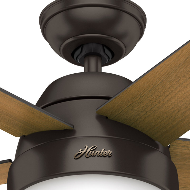 117cm Ceiling Fan with Light Kit, Dark Walnut/American Walnut, Premier Bronze